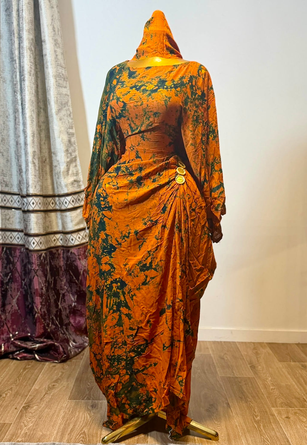 Robe Sanaa - boubou africain long et fluide, cintré à la taille, collection Tenue africaine (vue 17)
