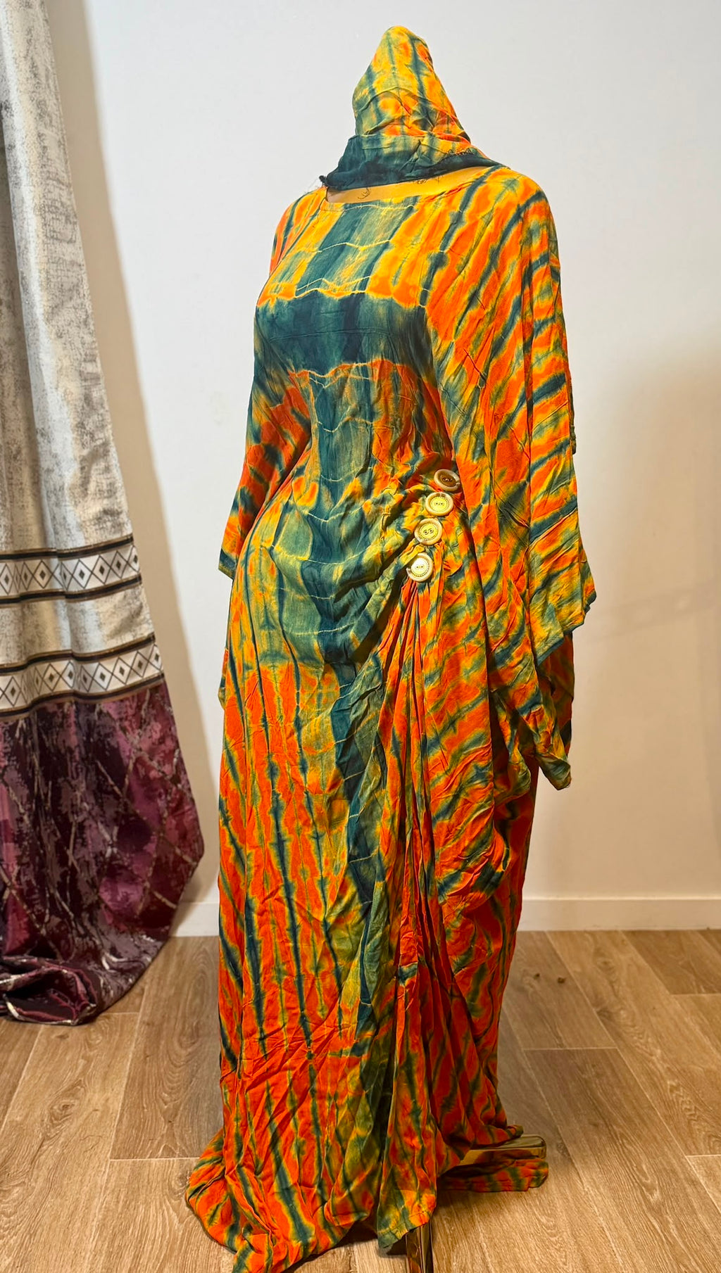 Robe Sanaa - boubou africain long et fluide, cintré à la taille, collection Tenue africaine (vue 9)