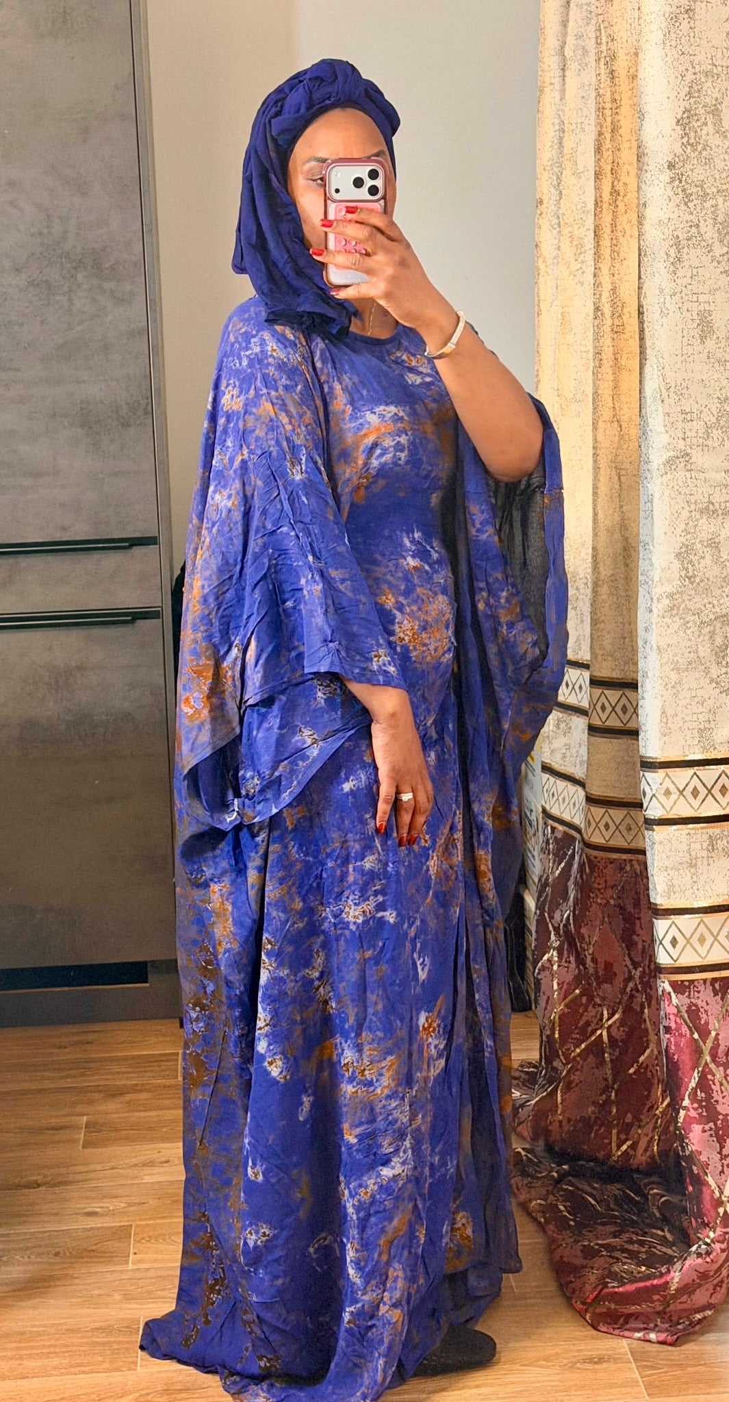 Robe Sanaa - boubou africain long et fluide, cintré à la taille, collection Tenue africaine (vue 3)