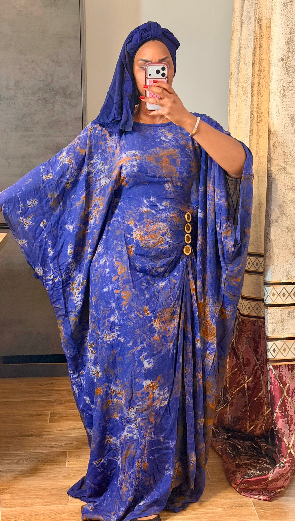 Robe Sanaa - boubou africain long et fluide, cintré à la taille, collection Tenue africaine (vue 2)