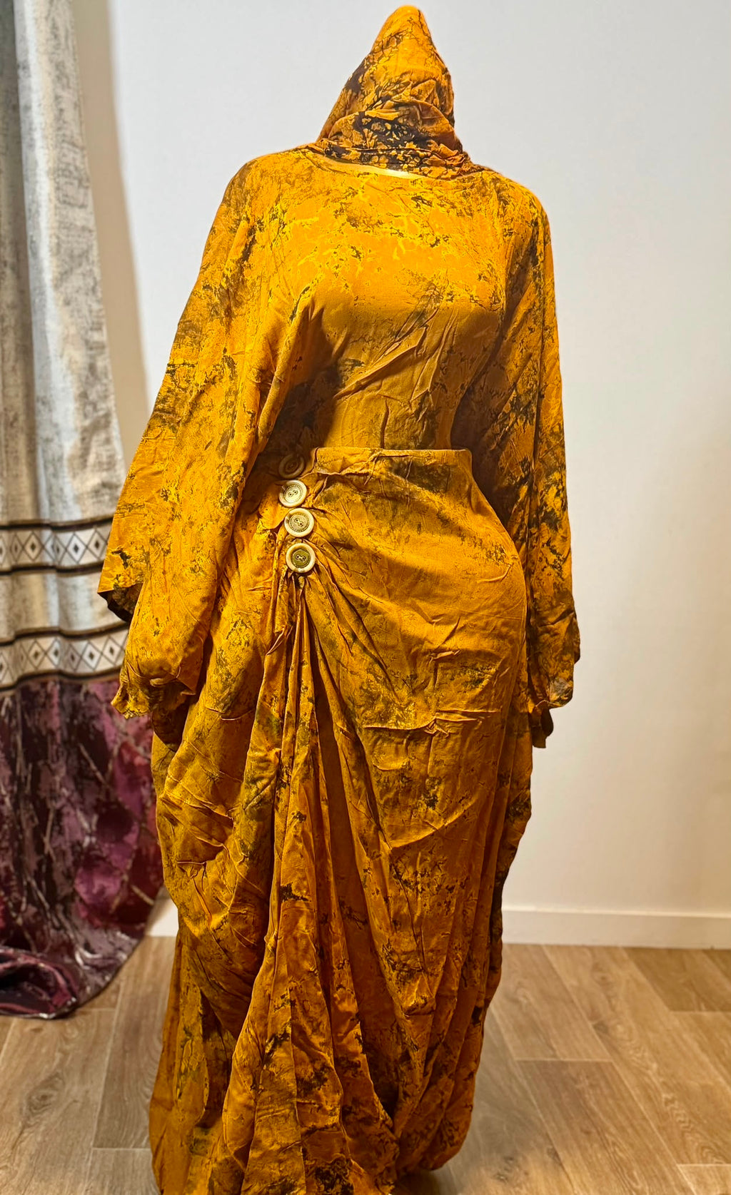 Robe Sanaa - boubou africain long et fluide, cintré à la taille, collection Tenue africaine (vue 14)