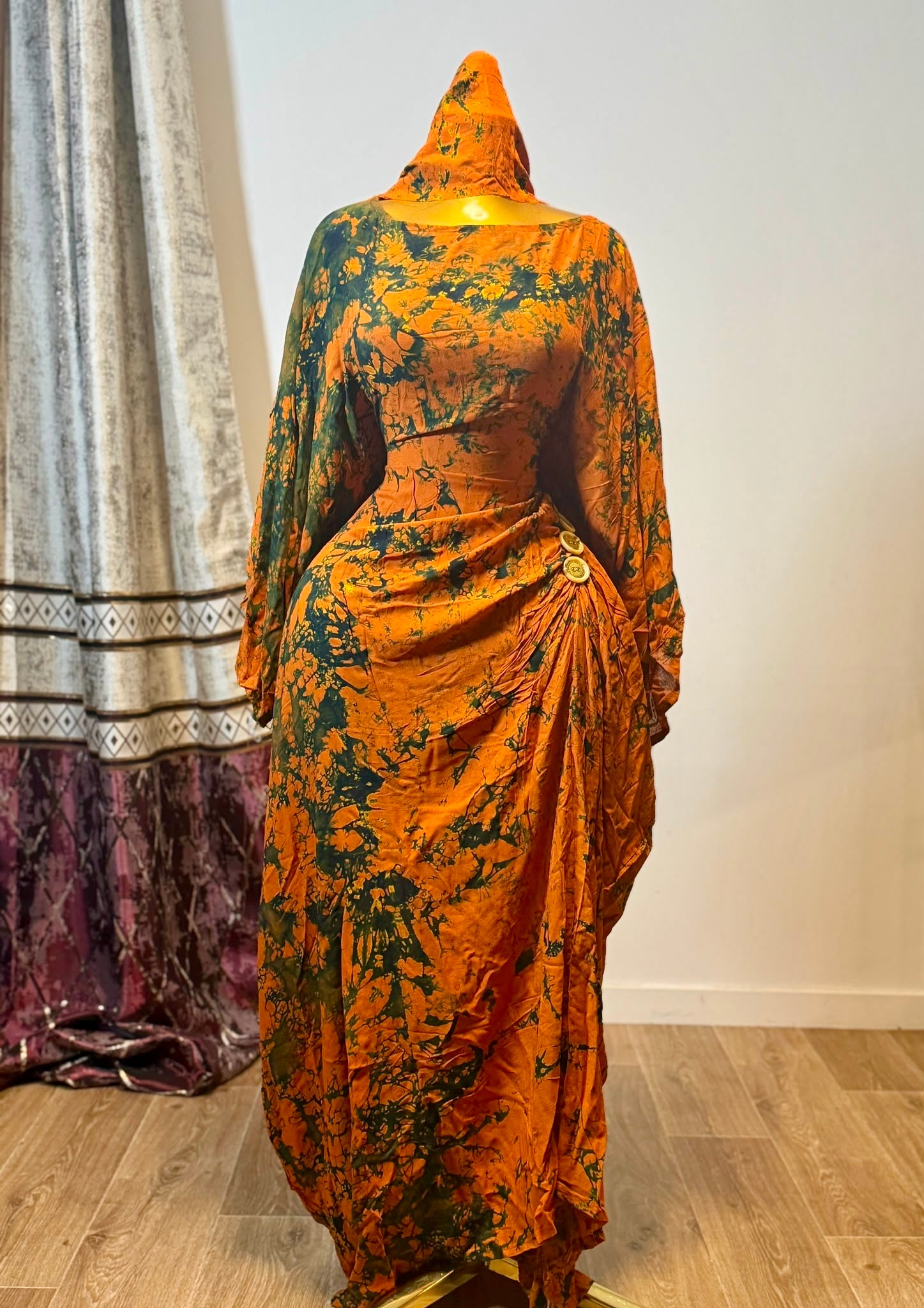 Robe Sanaa - boubou africain long et fluide, cintré à la taille, collection Tenue africaine (vue 11)