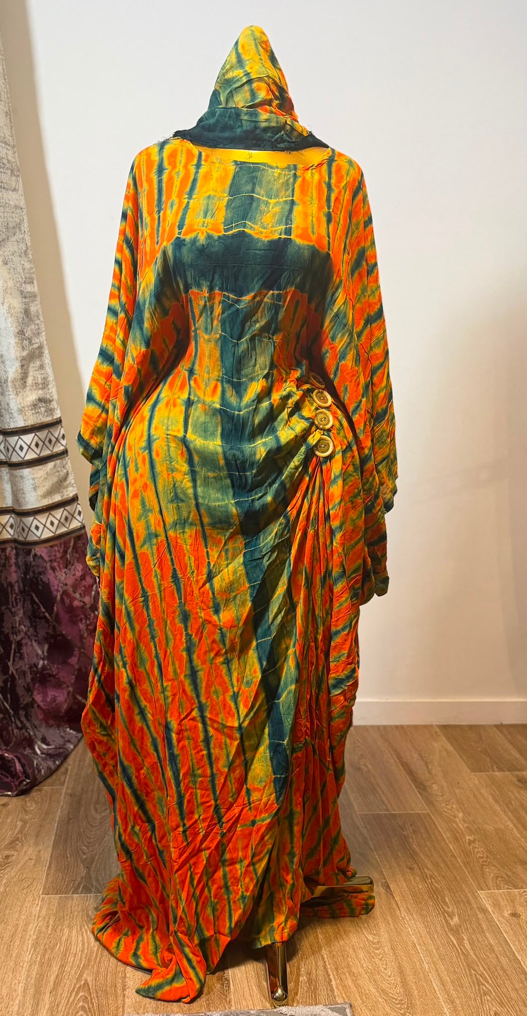 Robe Sanaa - boubou africain long et fluide, cintré à la taille, collection Tenue africaine (vue 4)