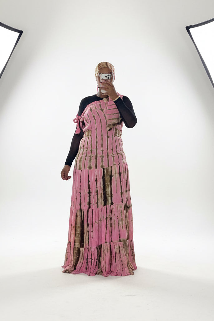 Robe Aida en tissu africain coton – vue complète de la coupe