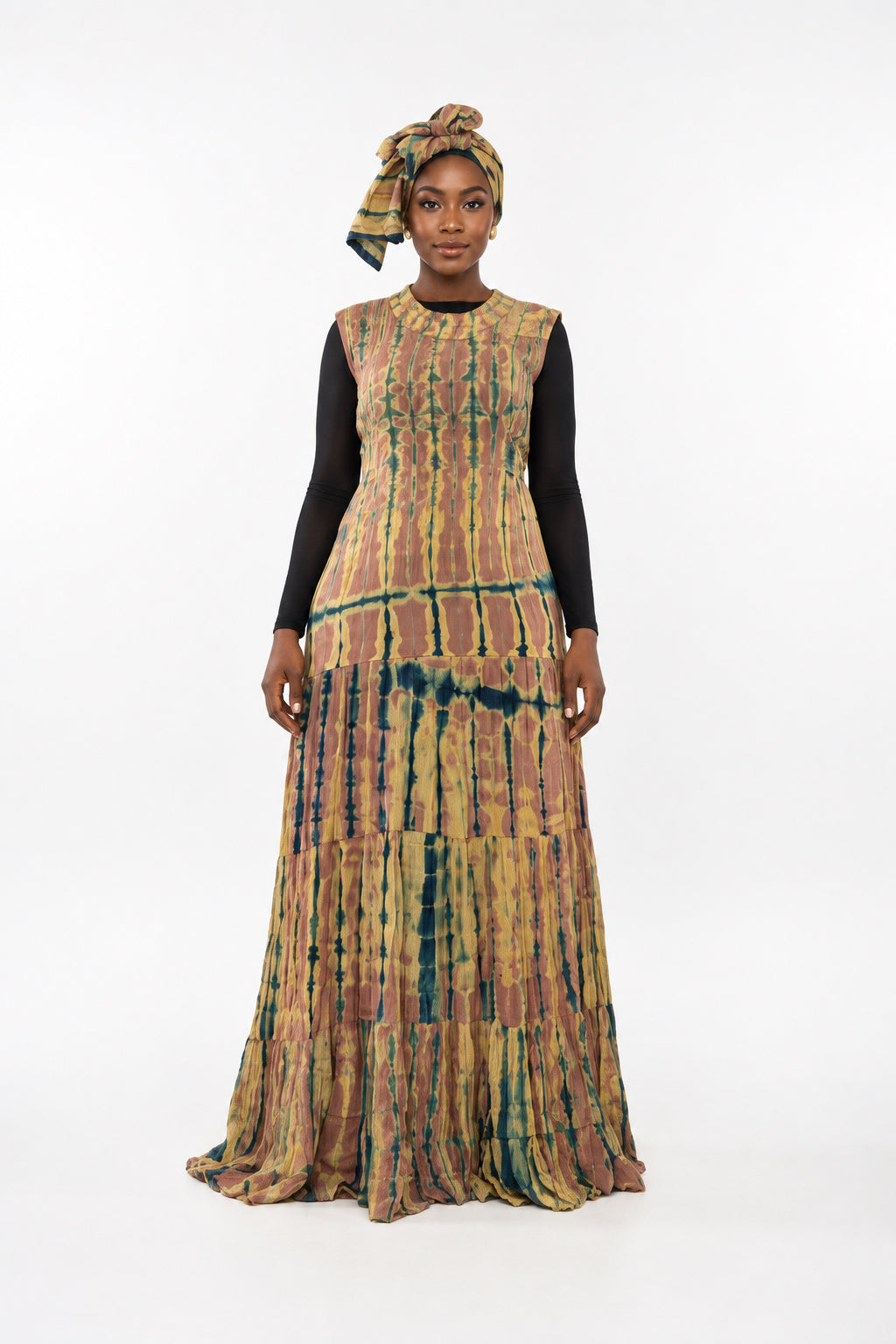 Robe Aida en tissu africain coton – vue portée