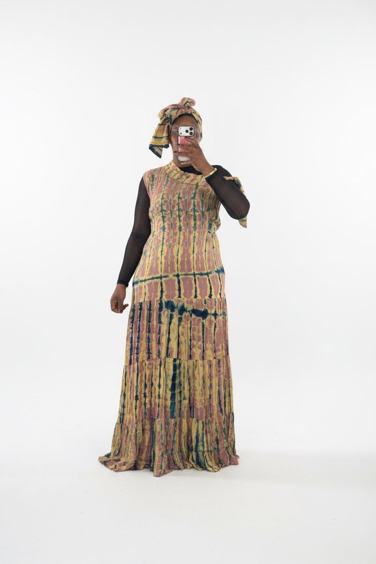 Robe Aida en tissu africain coton – vue portée