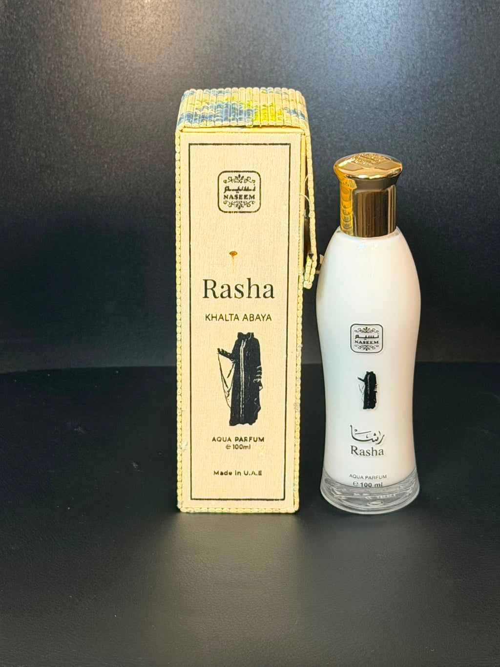 Rasha Khalta Abaya 100ml - parfum sans alcool Naseem, coffret et flacon