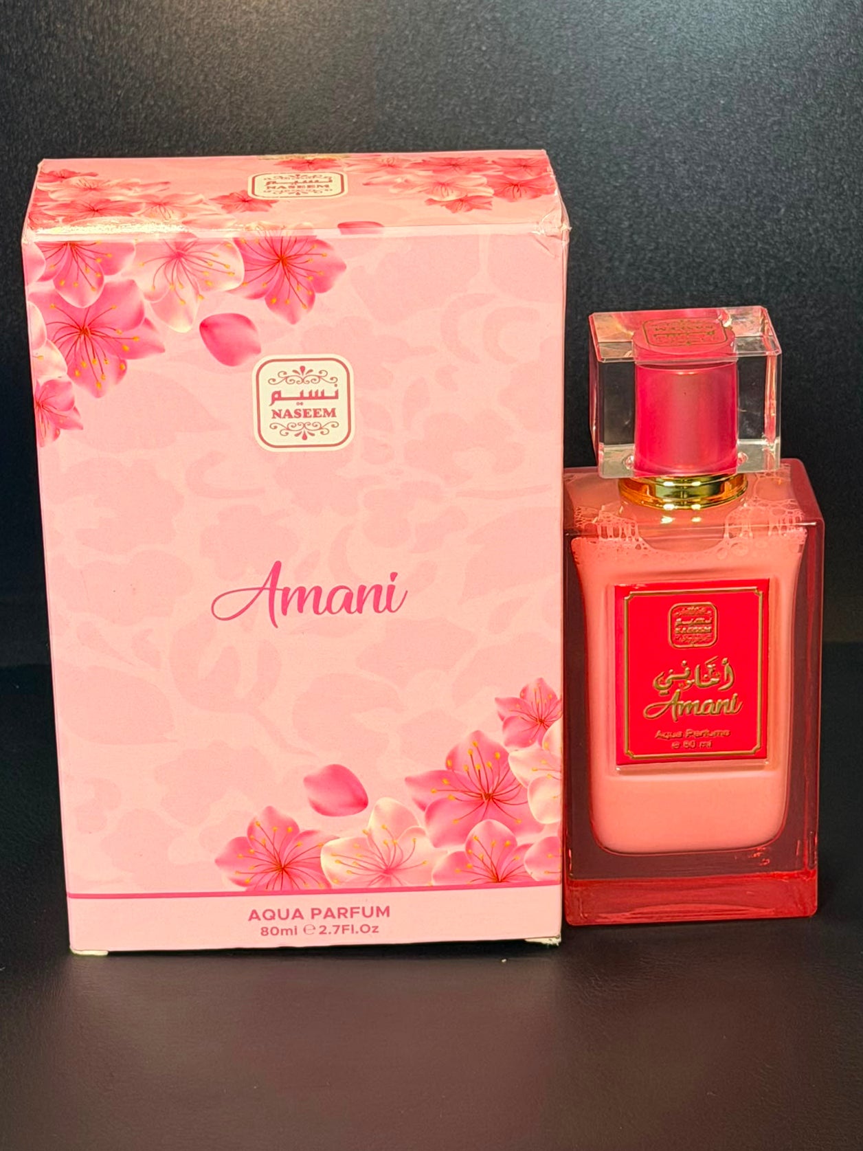 Amani 80ml - parfum sans alcool Naseem, coffret et flacon