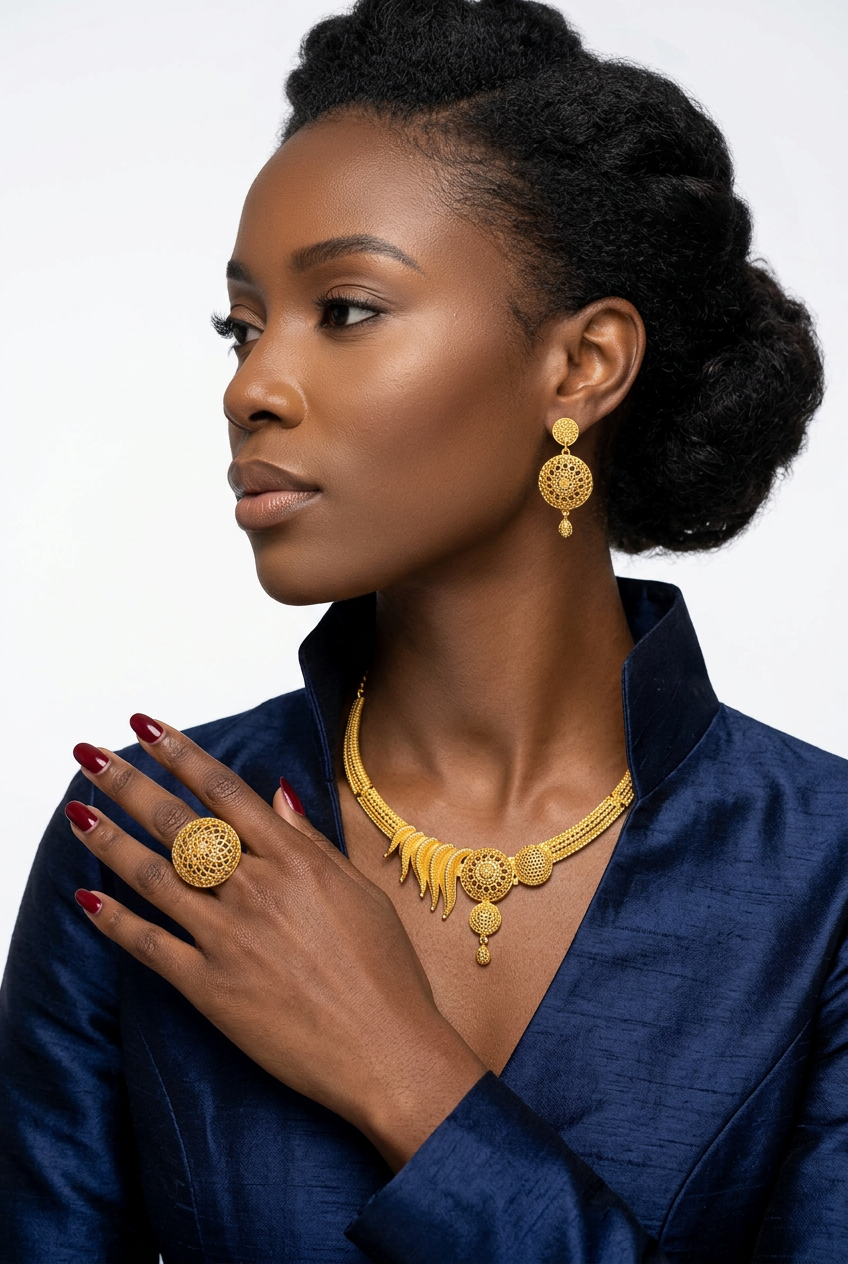 Parure Plaqué Or Femme Chaîne, Boucles & Bague – Prestige