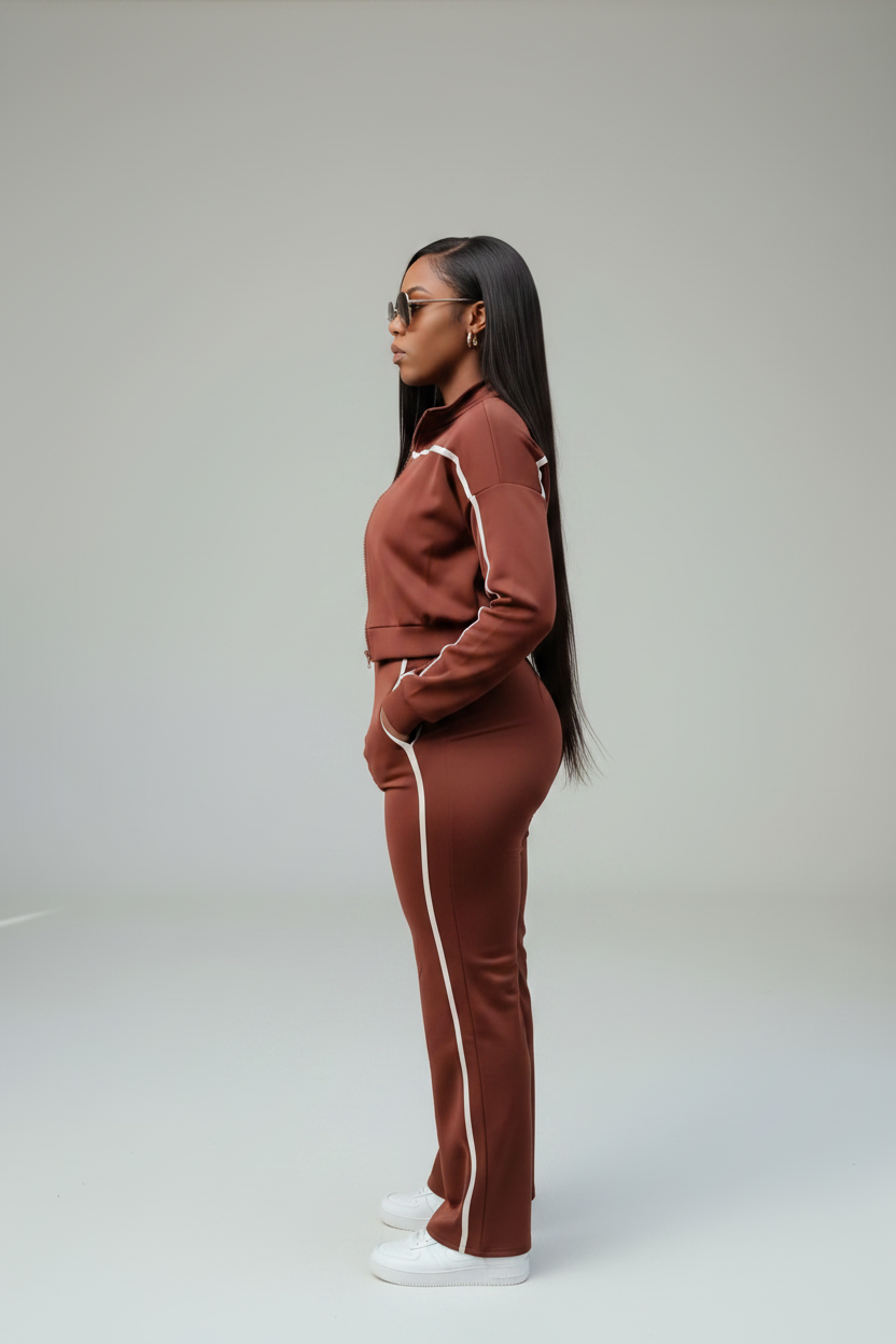 Combinaison Binta femme – Marron – vue de profil
