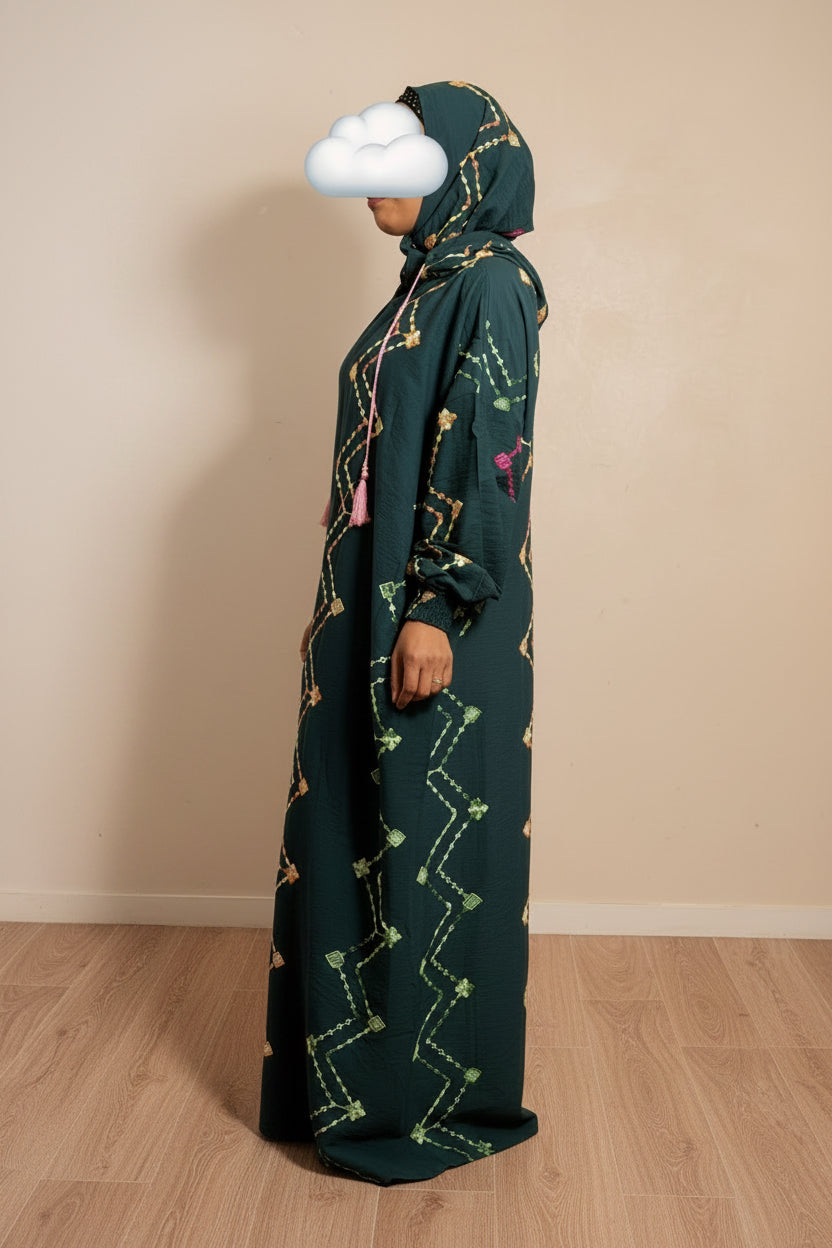 Robe de prière femme Yasmine – vert foncé