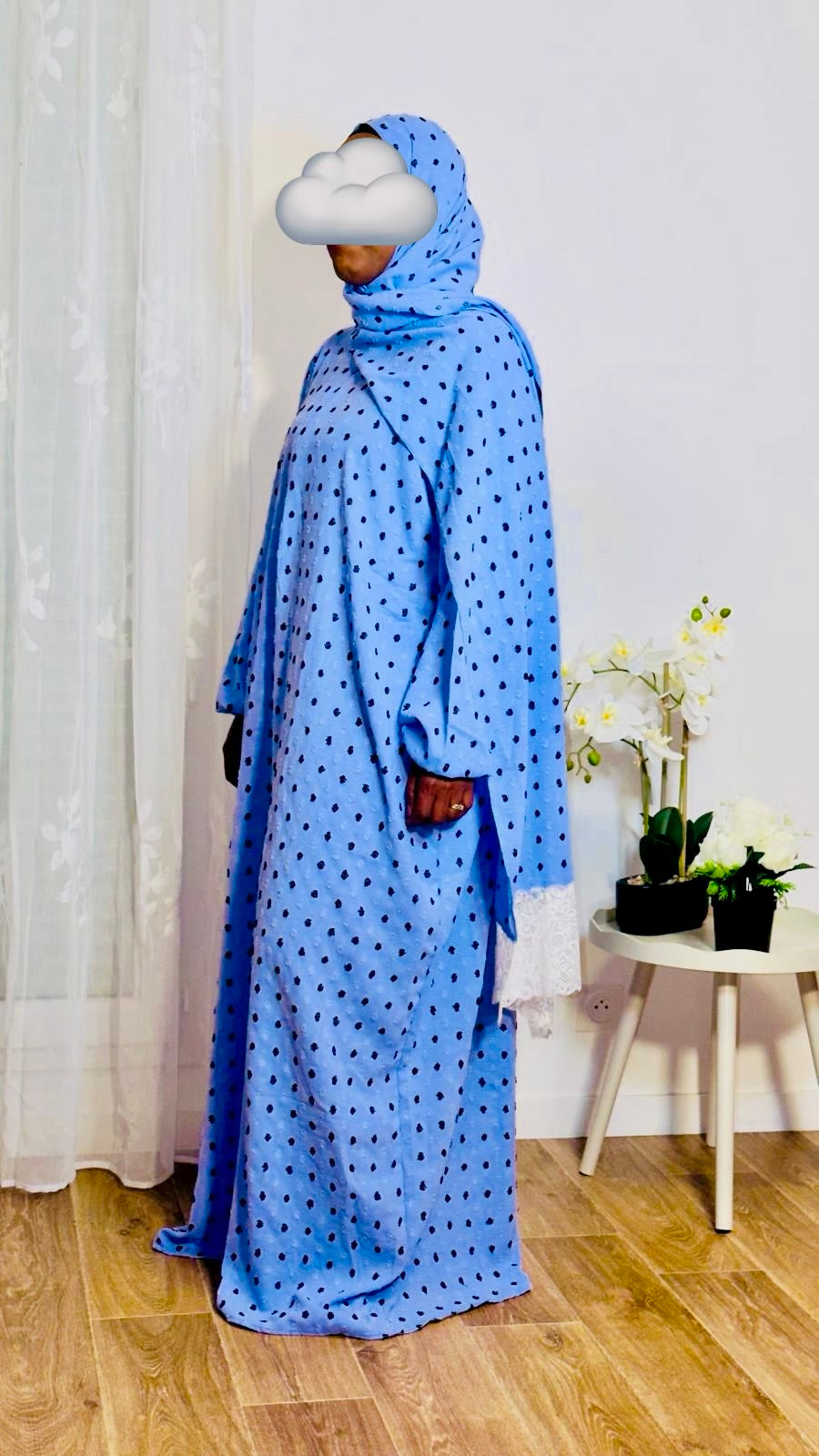 Robe de prière Violet clair à pois