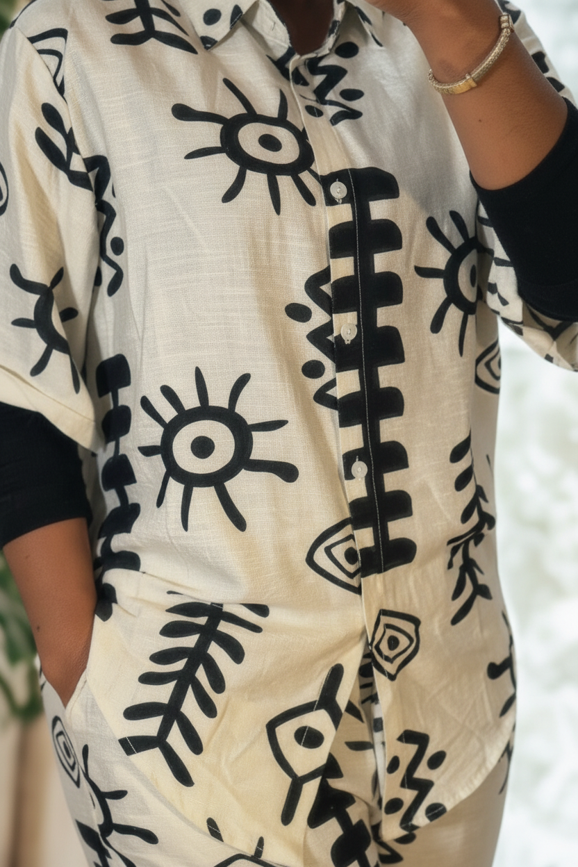 Ensemble en lin femme Bassam blanc – vue de face
