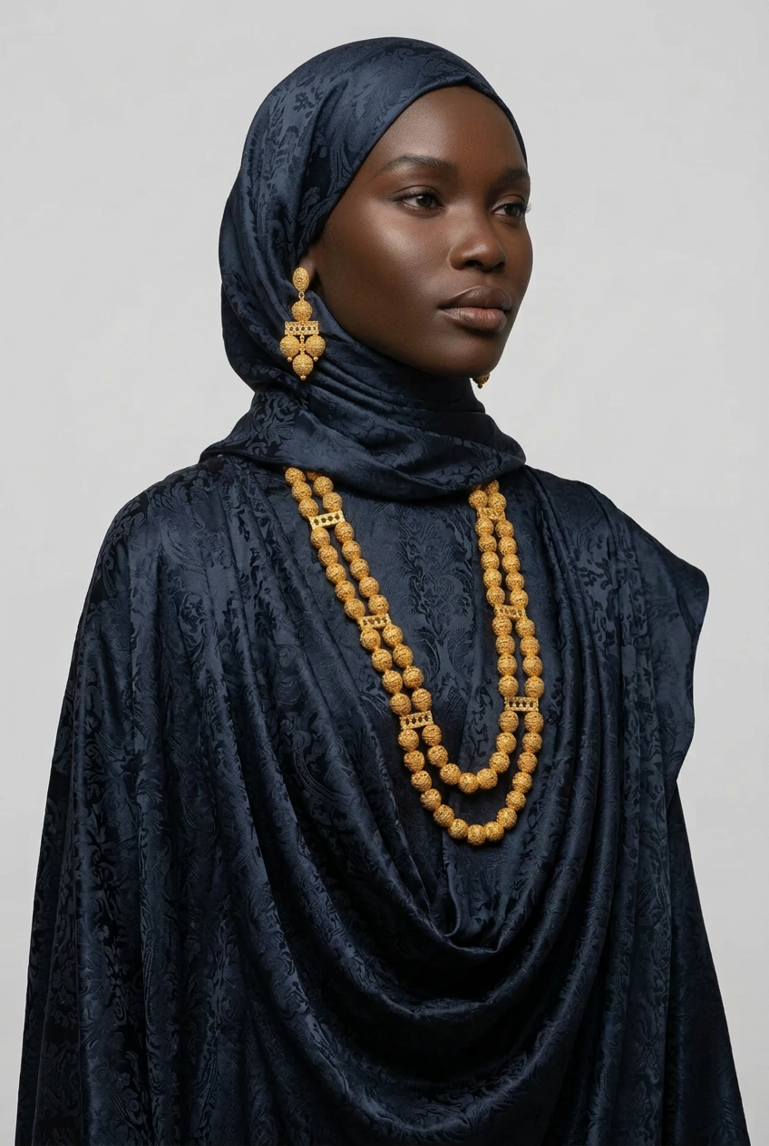 Parure Femme Collier Double Rang & Boucles Perles Filigrane – Amara