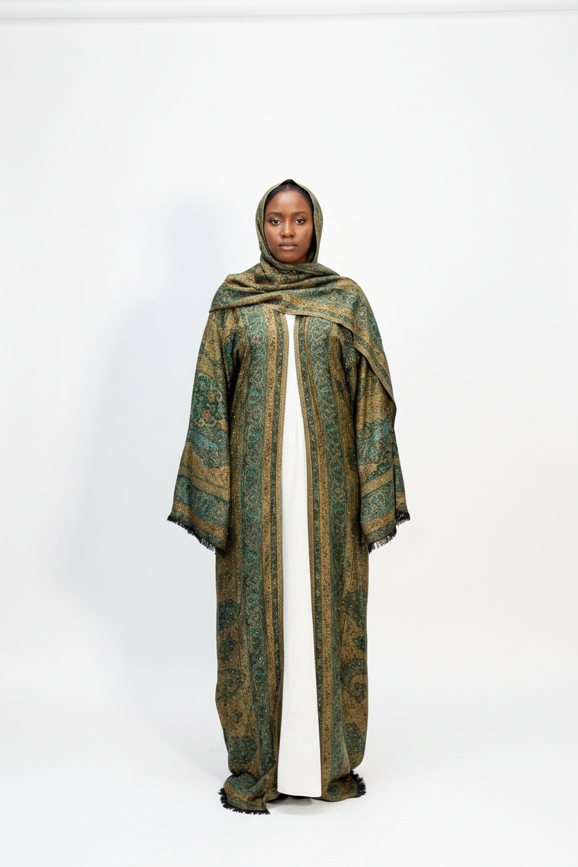 Abaya femme pashmina Oasis – vue de face