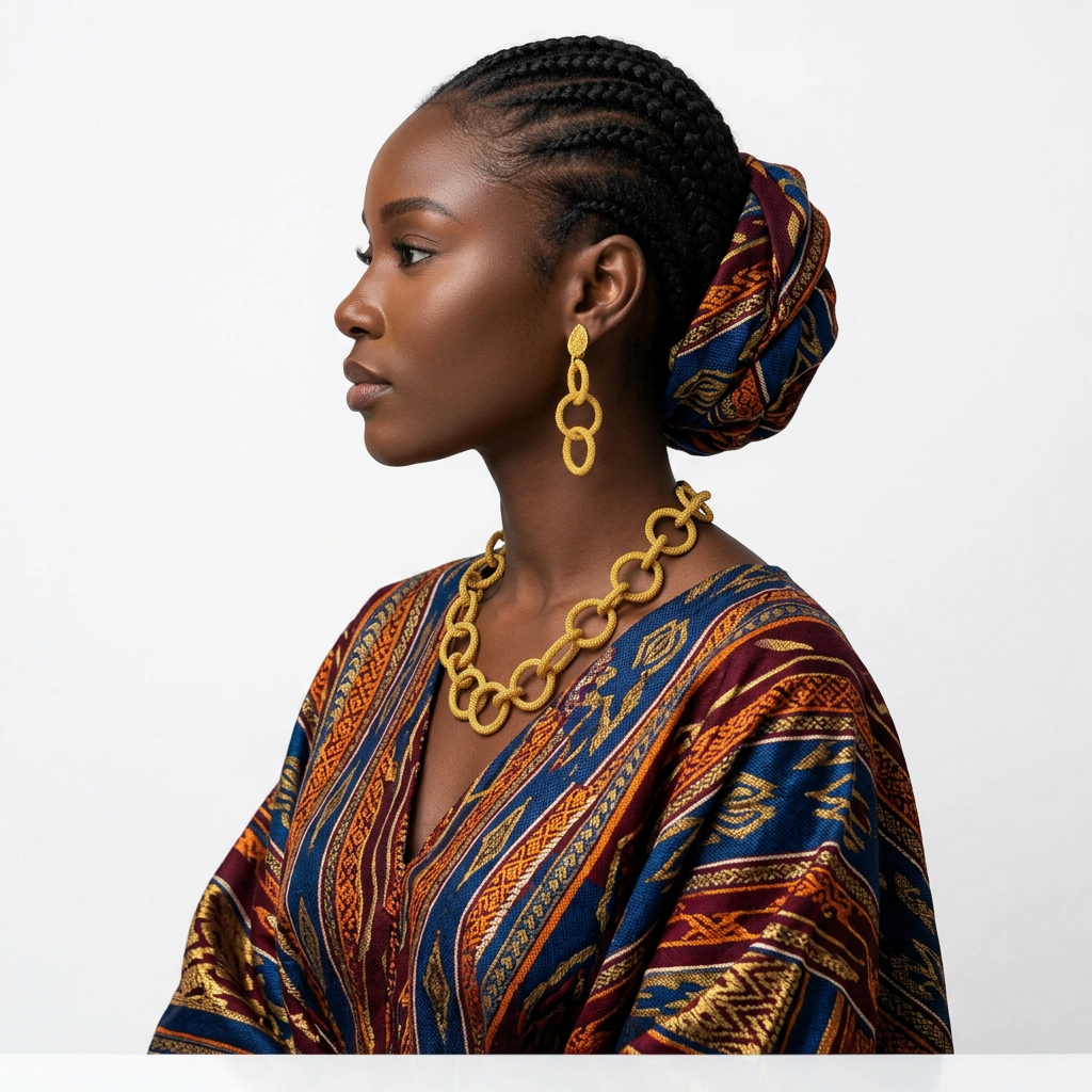 Parure Céleste plaqué or – collier grosses mailles et boucles d'oreilles pendantes assorties