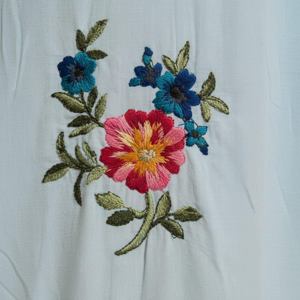 Shop by Lyah – Robe de prière Fleurie – Bleu ciel / Marron – Vue 4