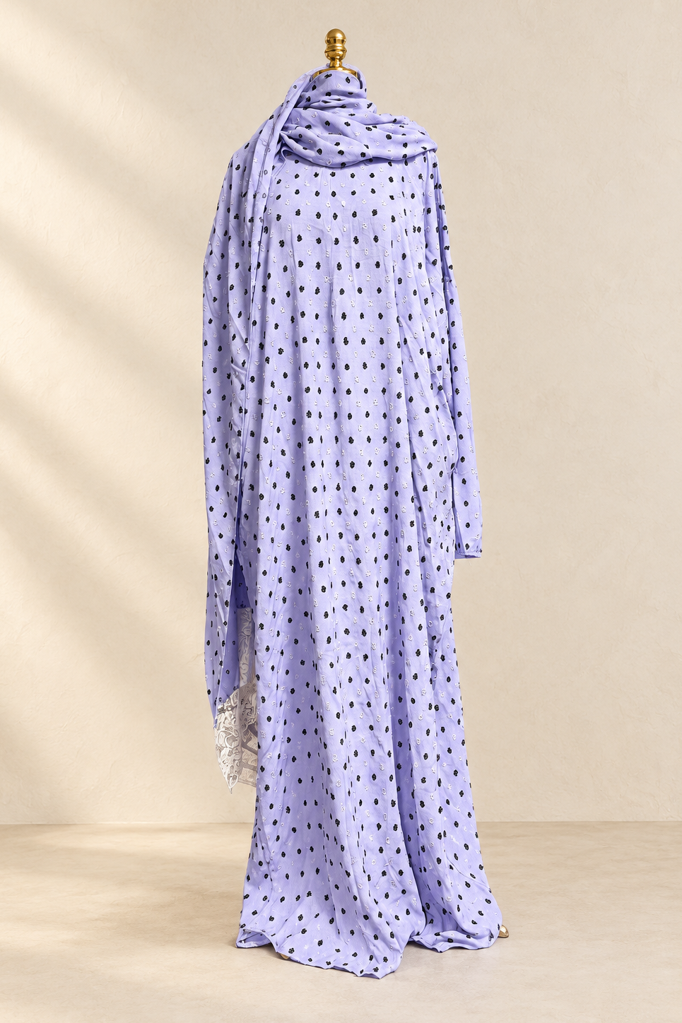 Robe de prière femme à pois – coloris marron clair