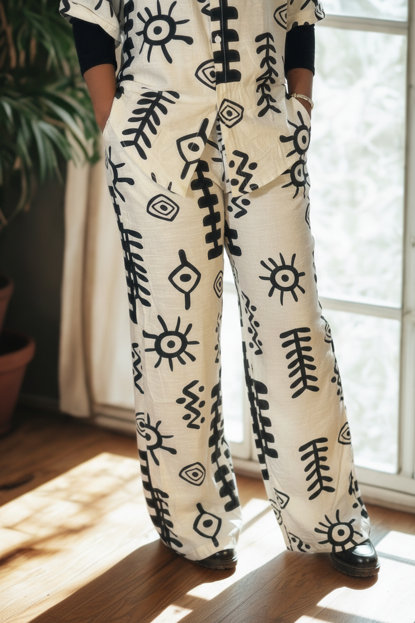 Ensemble en lin femme Bassam – détail du tissu