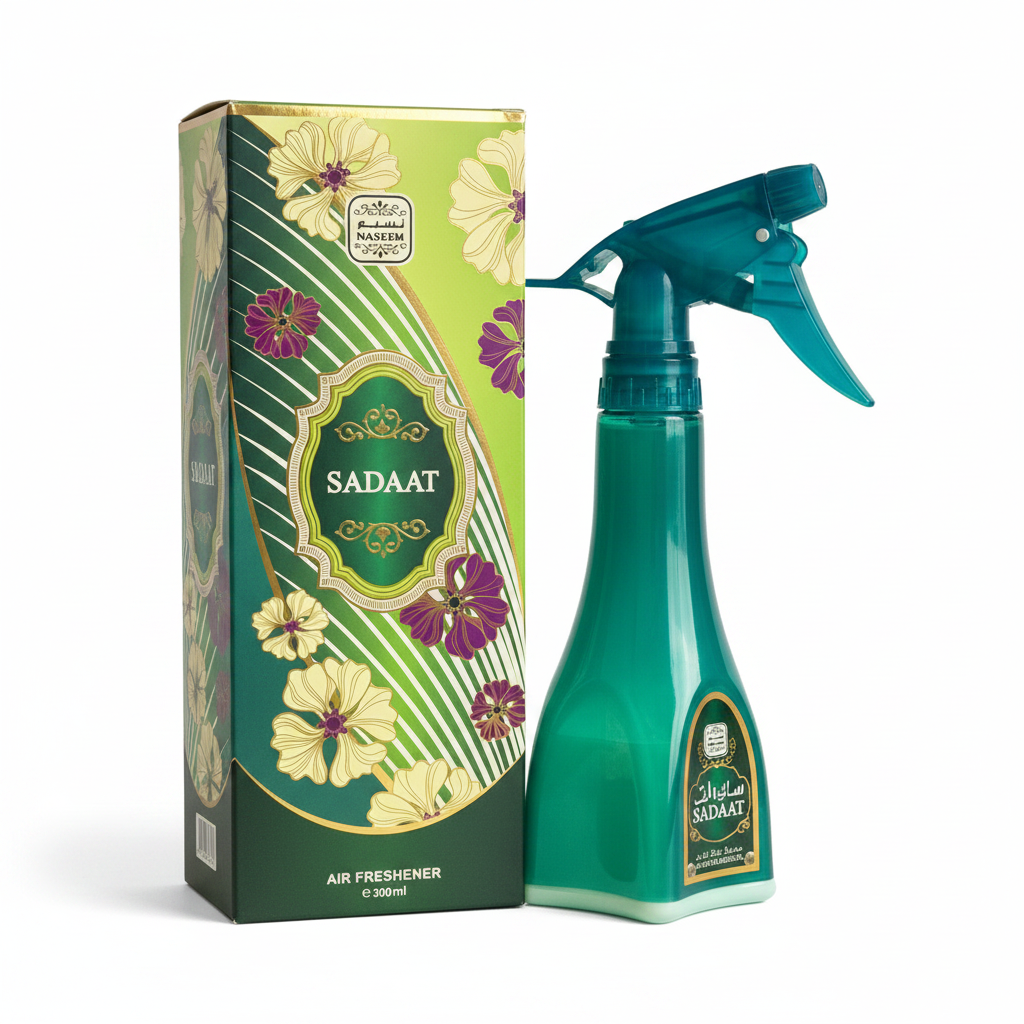 Shop by Lyah – Sadaat Naseem – Détail flacon spray vert émeraude