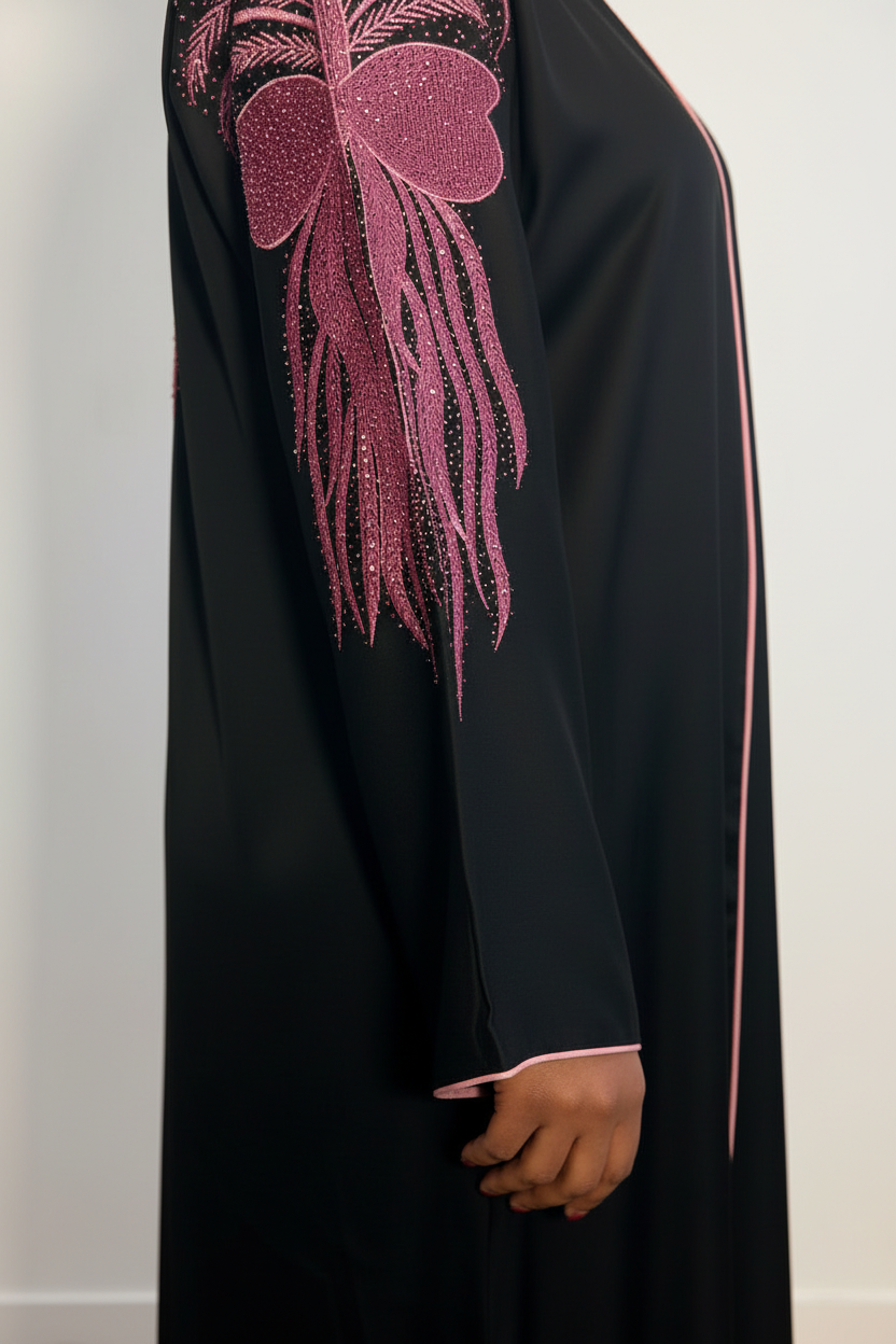 Abaya femme Analya noire – vue portée