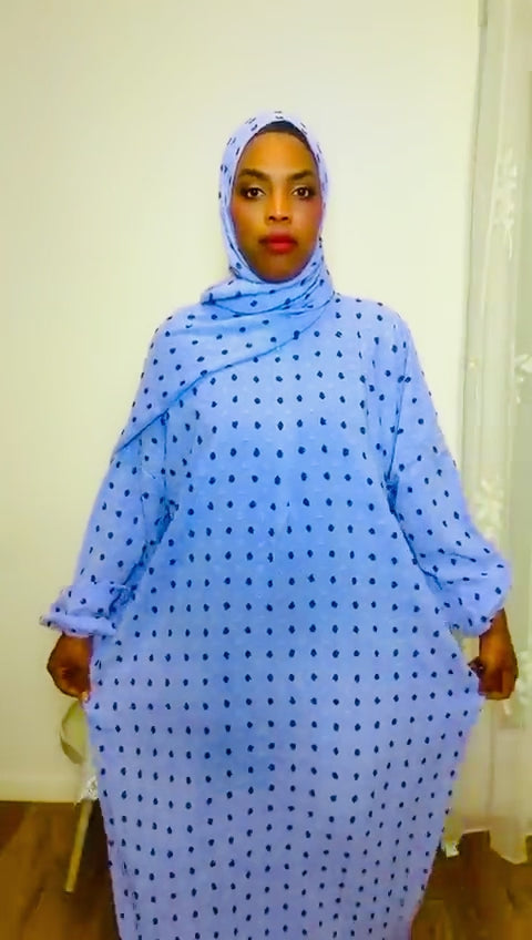 Robe de prière Violet clair à pois