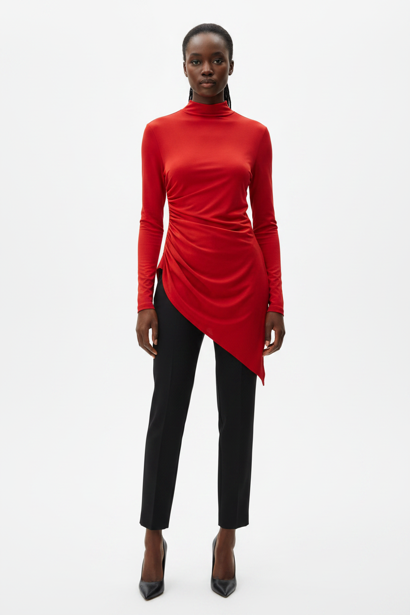 Top femme Lidya – noir et rouge