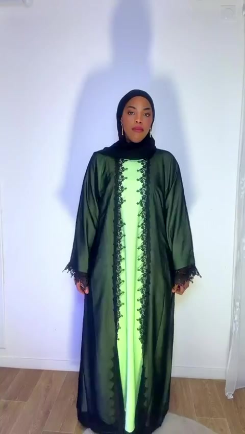 Abaya femme Nina verte